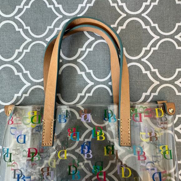 Vtg. Dooney & Bourke Signature Small Clear Lunch Mini Tote Bag Leather — Rainbow - Picture 2 of 9